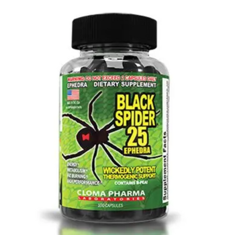 Black Spider Fat Burner By Cloma Pharma , 100 Capsules.